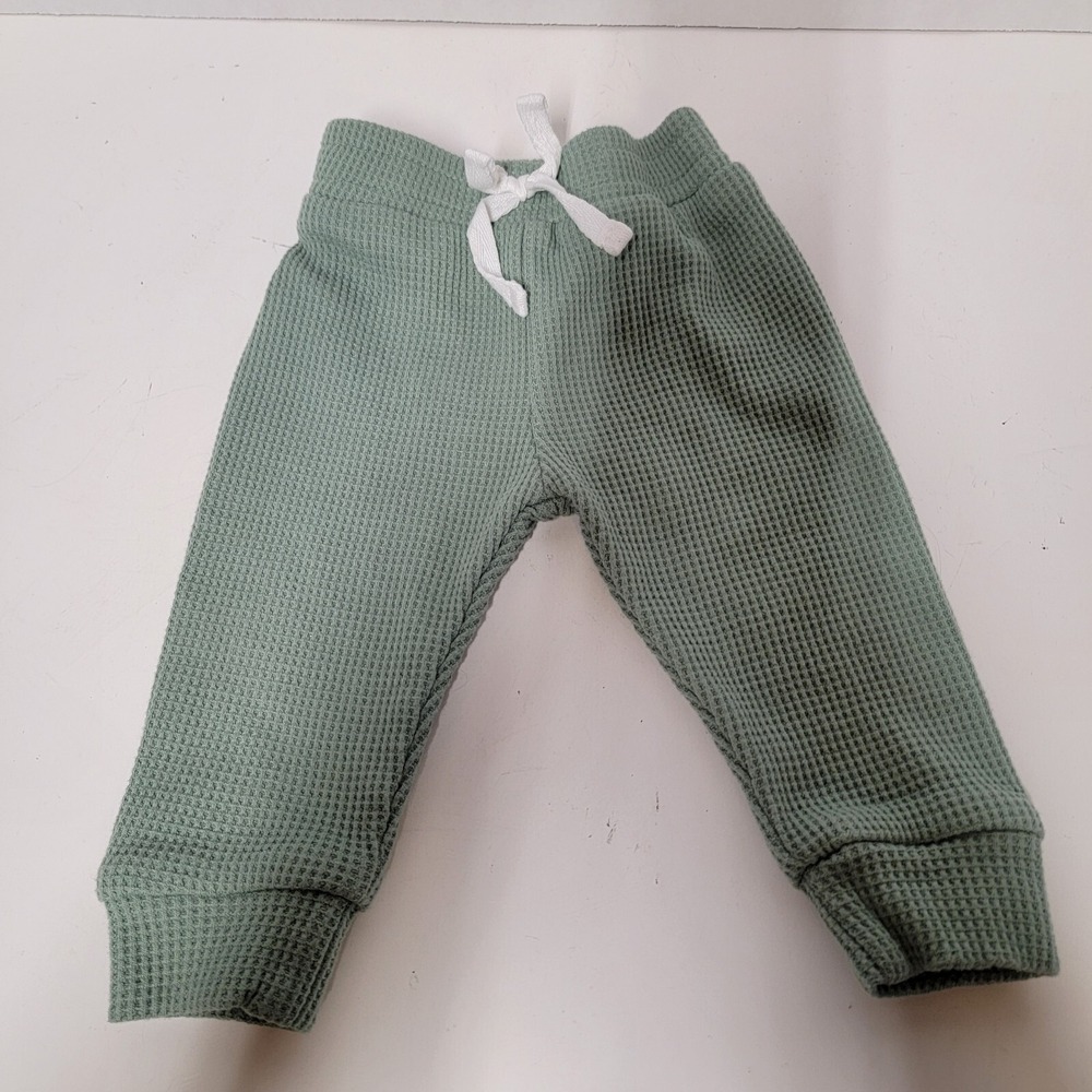 Green Waffle Newborn Pull On Pants
